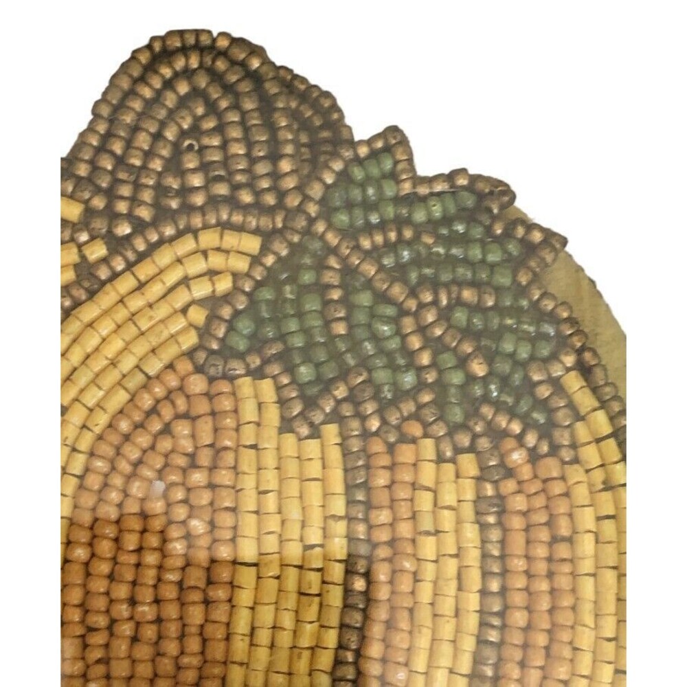 Tahari Pumpkin 5" Beverage Coasters Set of 4 Beaded Fall Thanksgiving Autumn - Picture 5 of 6